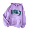 Fall and Winter Fleece Loose Women's Sweater Hoodie Hot Sale Brooklyn Printed Couple Pullover Sweatshirt