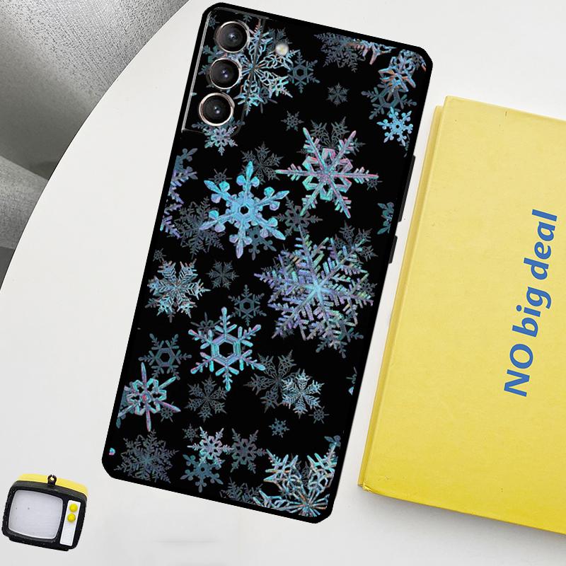 Snow Snowflake Winter Phone Case For Samsung Galaxy S25 Ultra S20 S21 S22 S23 Plus S9 S10 S25 FE S24 Ultra Cover