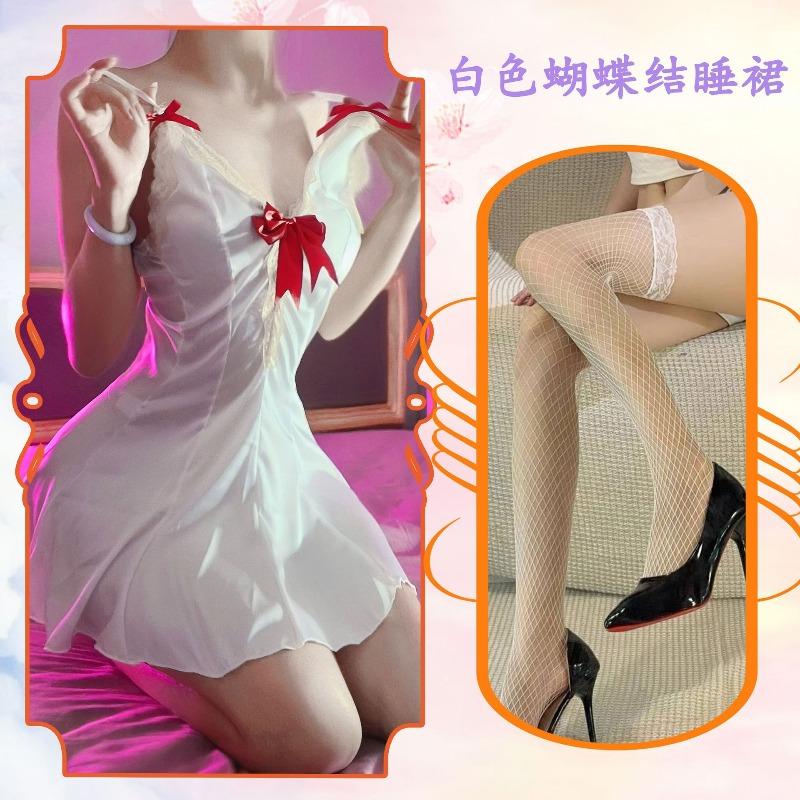 Sexy underwear lace hollowed out pure desire girl pajamas private room suspenders sexy home nightgown nightclub set