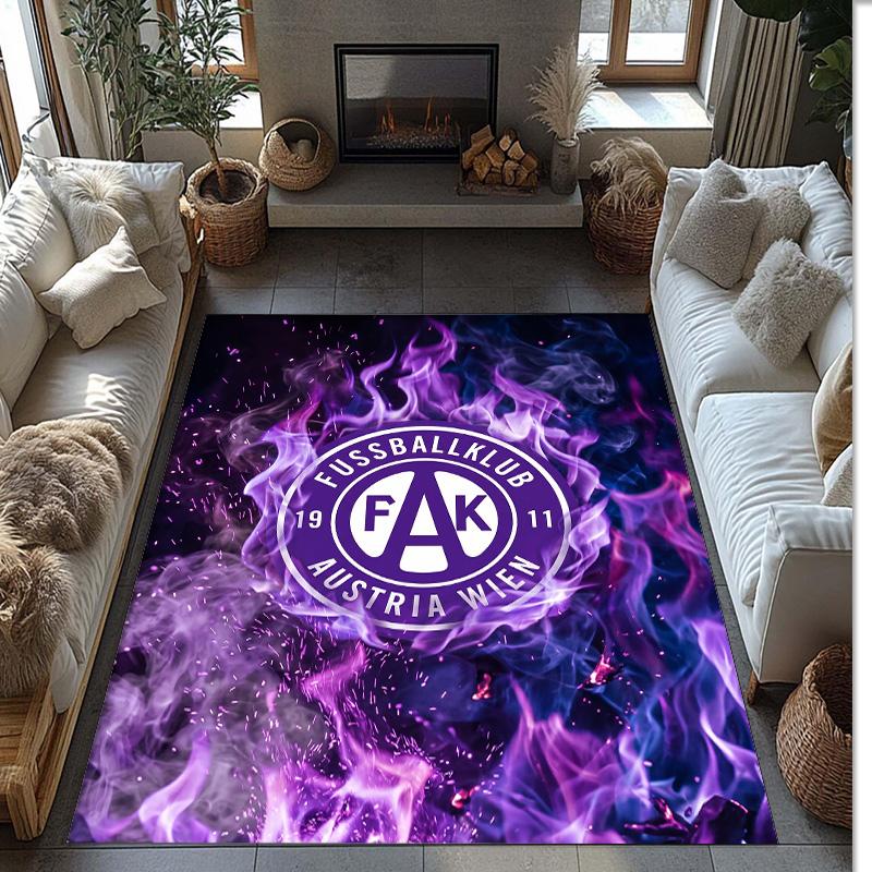 Austria Wien FC Soccer Football Pattern Soft Area Rug Non Slip Indoor Floor Carpet Sports Decor Mat for Bedroom