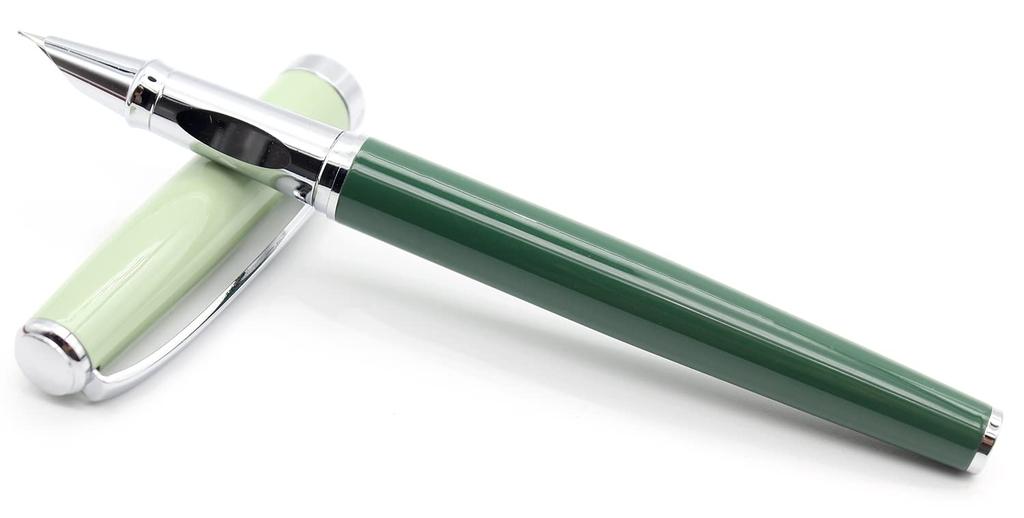 Gullor Morandi Colorful Metal Fountain Pen with Ink Fine Green Converter, Nib,