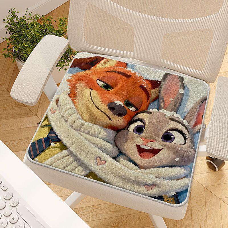 Zootopia Cartoon Imitation Cashmere Seat Cushion - All-Season Chair Pad for Office Dining Student Stools 40x40cm Cushion 900₽