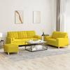 Vidaxl 3-Cz. Set de Living cu Perne, Galben Deschis, Textil