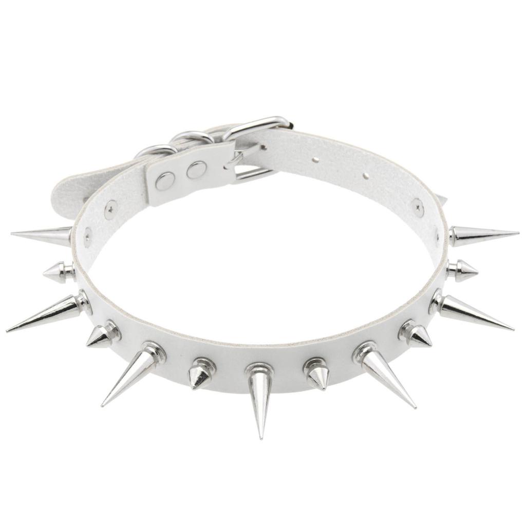 Punk Long Spike Choker Pu Leather Collar For Women Men Cool Big Rivets Studded Chocker Goth Style Necklace Emo Accessories