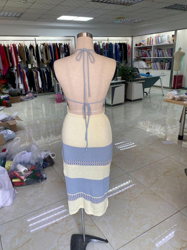 2026 New Style Color Block Knit Stripe Sexy Camisole