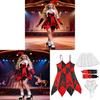 Costum de clovn de Halloween pentru femei din țesătură de poliester cu tematică fantasy pentru spectacol pe scenă