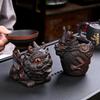 Purple Pottery Pixiu Handmade Tea Set, Kung Fu Tea Set, Fair Filter, Purple Clay Tea Ceremony Accessories