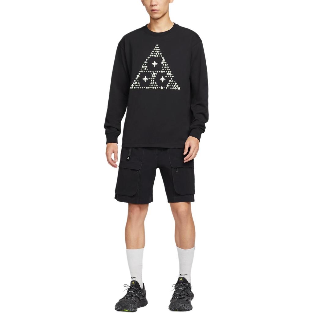 Nike ACG T Shirts Men's Black Crew Neck Moderate Straight Fit HV2177-010