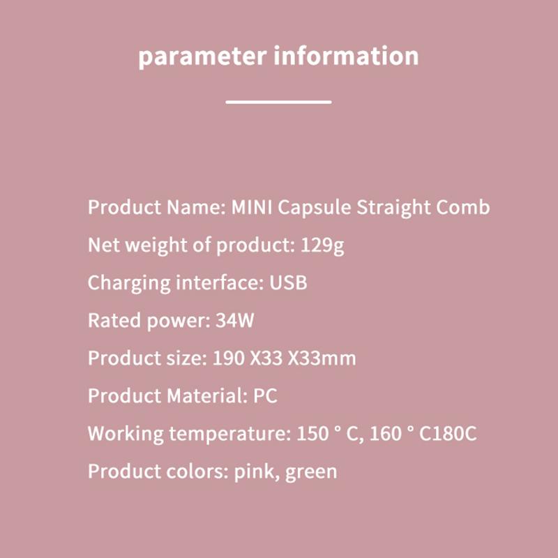 

Беспроводная электронная расческа-выпрямитель для волос, перезаряжаемая, плойка для завивки волос, косметический инструмент для ухода за волосами для путешествий, мусульманка розовый