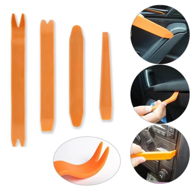 4PCS Car Panel Removal Tool Set – Auto Radio, Door Clip, Dash & Trim Pry Tools for Audio Installation & Repair