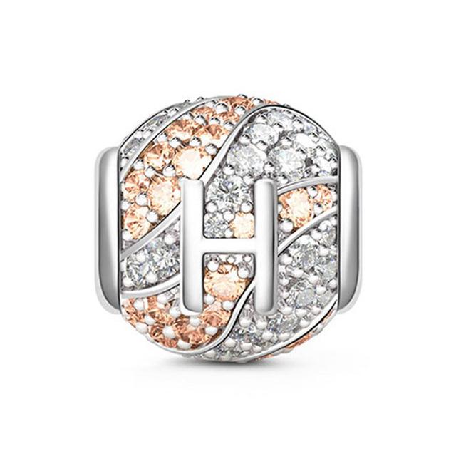 Kulaté Pave Abc Písmeno abecedy 925 Sterling Silver korálky Charm Fit Originální módní náramky pro kutily pro ženy Dárkové šperky