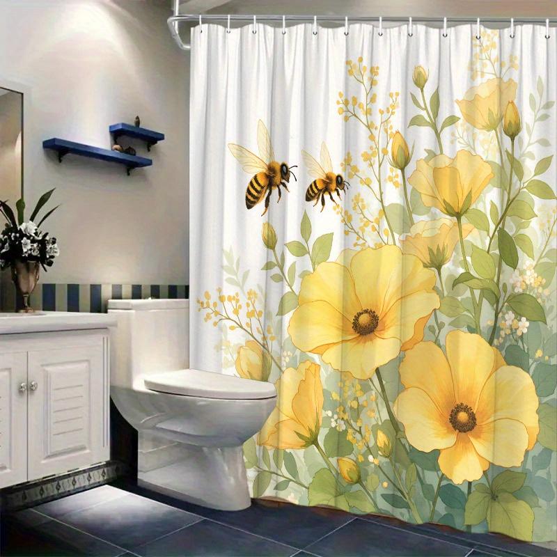 Spring Blossom Tapestry - Bees and Yellow Flowers Wall Hanging for Living Room, Bedroom Decor - Nature-Inspired and