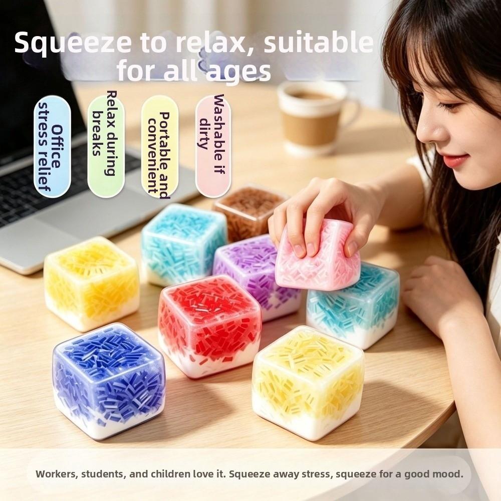Hand Relax Squeezed Cube Crunchy Handmade Ball Portable Crackling Squishy Toy Home Decoration