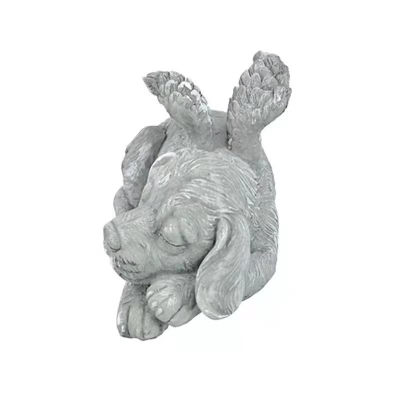 Creative Design Resin Angel Dog Cat Statue Lovely Animals Sculpture Ornaments Gifts Suitable Garden Decor Housegold Ornament