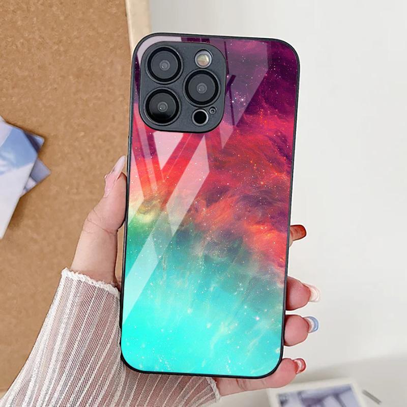Tempered Glass Marble Stone Case For iPhone 11 Funda iPhone 16 17 16E 13 14 15 Pro Max 12 7 8 Plus SE 16promax 13promax Cover