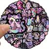 56Pcs Dark Gothic & Cartoon Aesthetic Stickers, Pvc, Reusable, Diy Water Bottles, Laptops, Luggage - Waterproof Decals 14+, Gift