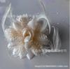 DIY feather flower handmade mesh fabric pearl feather headdress head flower show photo accessories wrist flower hairpin DIY