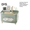 Multifunctional Tissue Box Cover Holder with Storage Compartments Large Capacity Rectangular Napkin Tissue Organizer