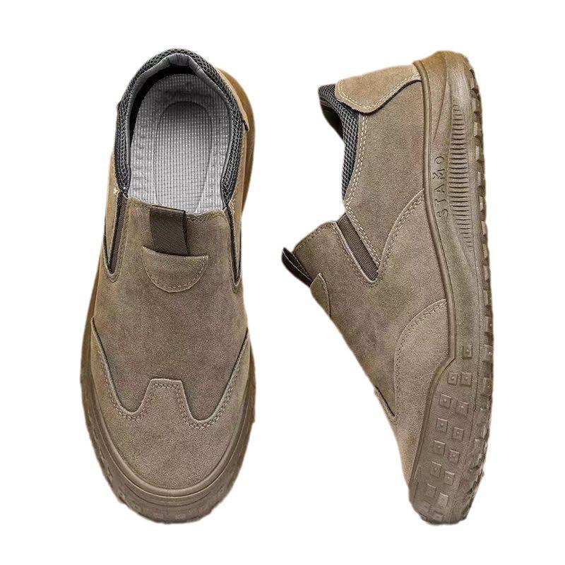 2024 Men's Slip-On Anti-Slip Work Shoes - Wear-Resistant for Autumn/Winter Construction & Casual Use