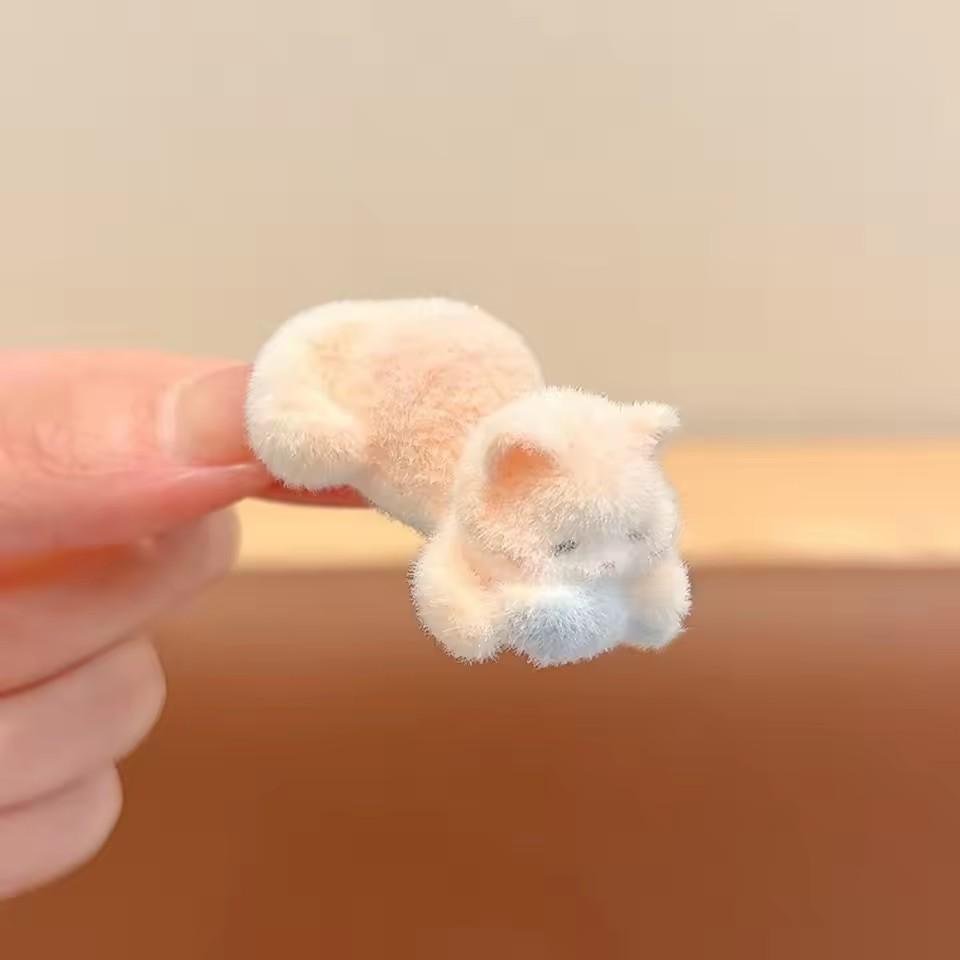 

1/2pcs New Cat Flocking Hair Clip Plush Cute Cat Fish Hairpin Sweet Kawaii Hair Clips for Girls Kids Headwears Deraction Gifts