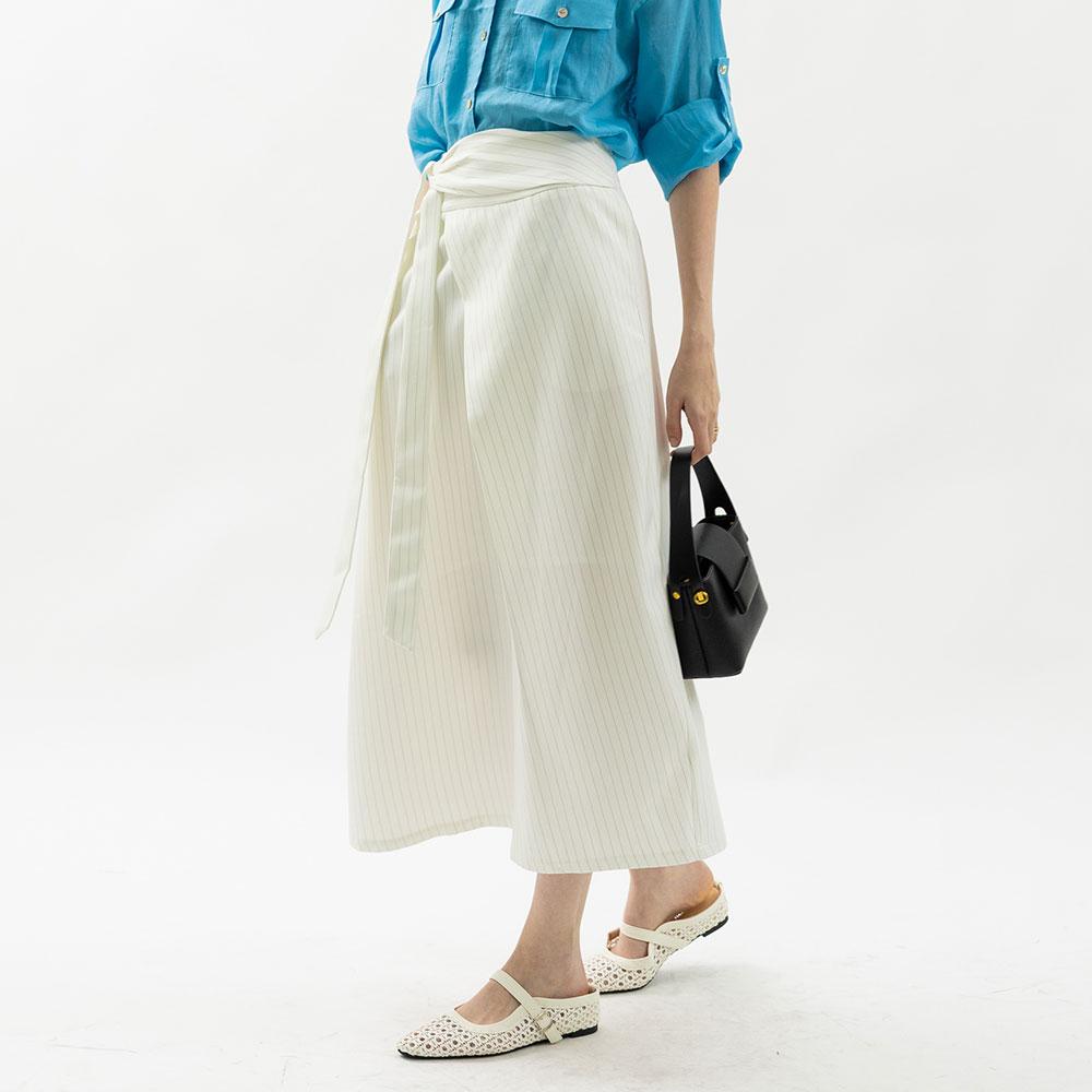 Wednesday Delight Wd_Stripe Wrap Midi Skirt_2Color