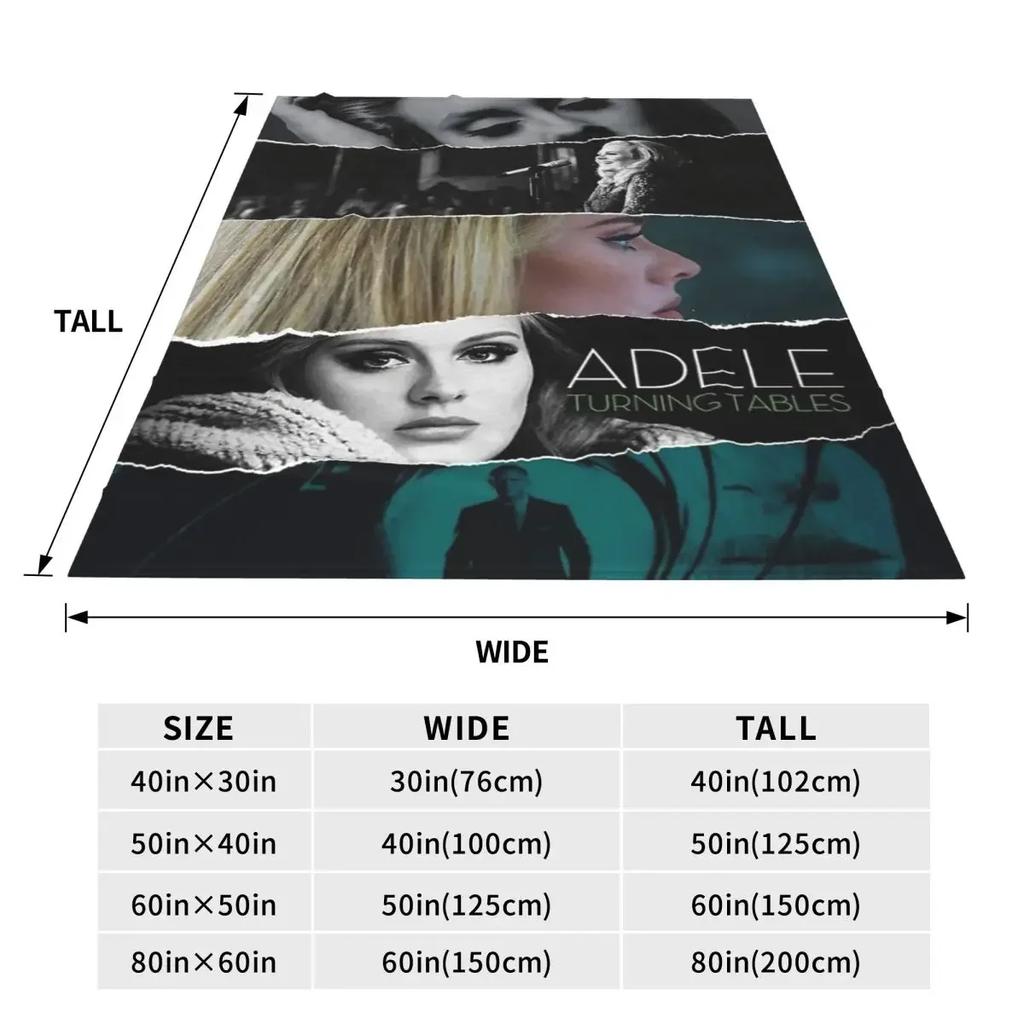 Coperta Merchandising Adele Cantante Flanella Divano Album Musicale Tour Coperta da Lancio Accogliente Morbida per Auto Biancheria da Letto Coperte