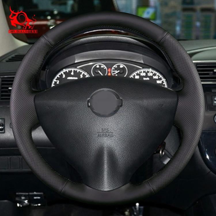 High Quality Hand Sewing Leather Steering Wheel Cover for Nissan Versa Note Sedan Sentra Tiida 2015