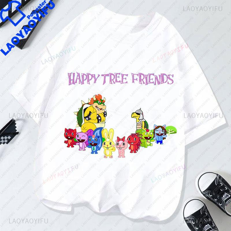 

Happy Tree Friends Cartoon Tshirt 80S 90S Vintage Graphic T Shirts Short Sleeve Couple Single Item Unisex Women Plus Sized Clothes S