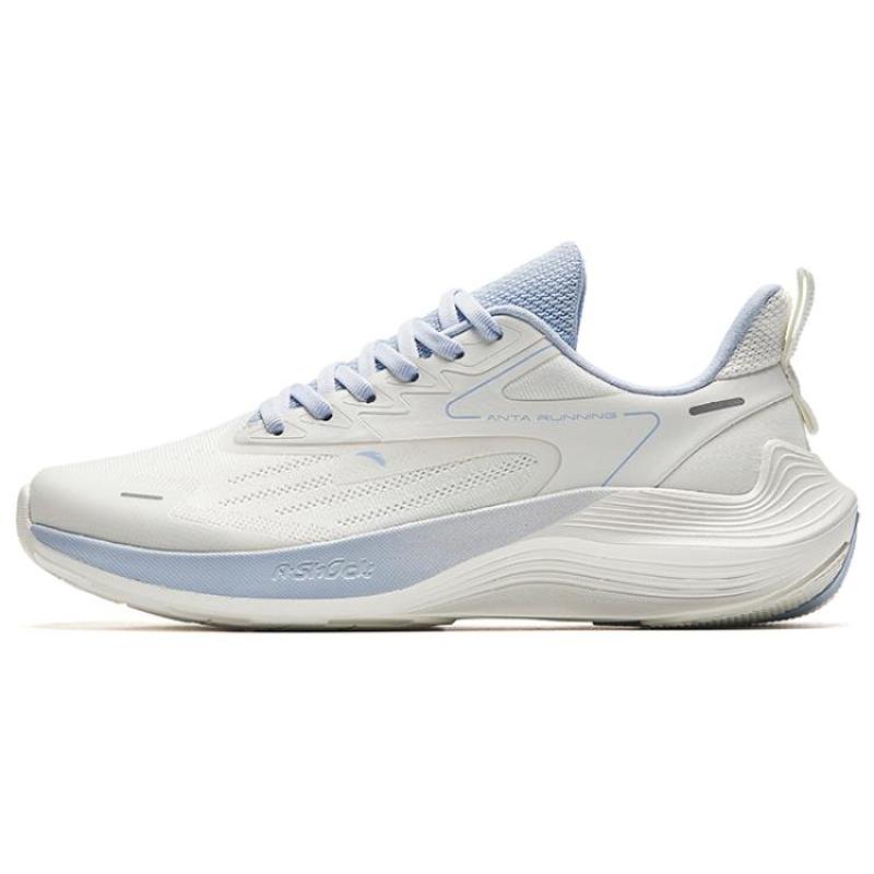 Anta New Stinger Slip Resistant Abrasion Resistant Low top Sprint Running Shoes Women s Ivory White Oxygen Blue Sneakers 922335580-3 35.5