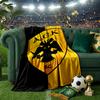 AEK AthenGoldenes und Schwarzes Wappen Design Decke Flanell Überwurf für Sofa, Innenbereich, Camping, Wohnzimmer, Büro, Stuhl und Bett Weiches Geburtstagsgeschenk