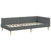 Corner Bed Frame with Mattress 2 pcs Grey Fabric