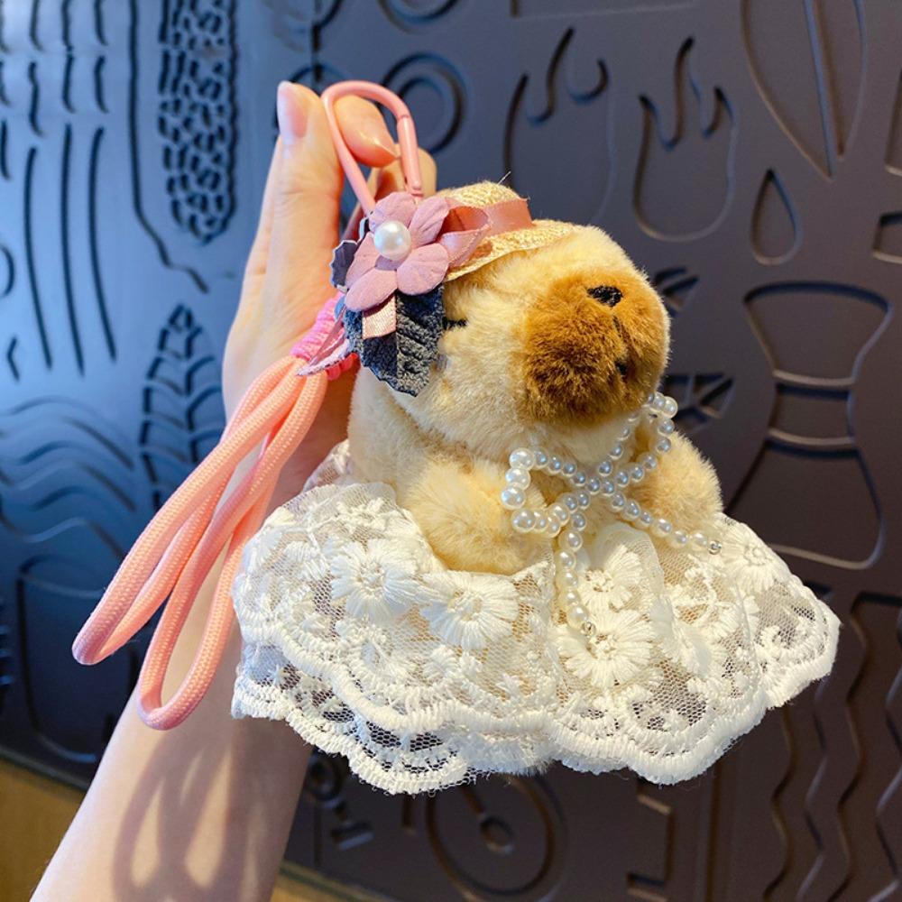 

Юбка с леопардовым принтом Брелок-подвеска Капибара Хлопок ПП Капибара Плюшевые брелки Декор для рюкзака розовый