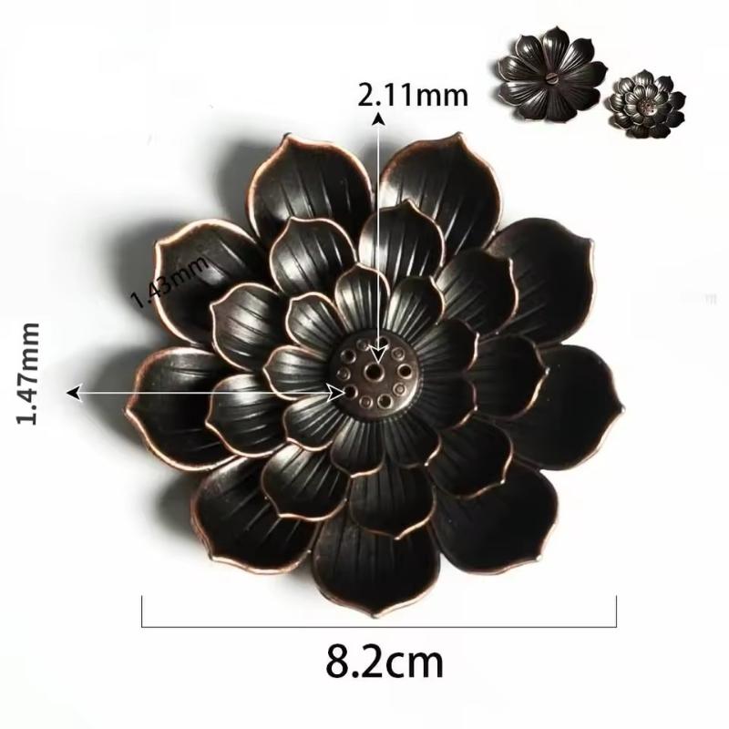 Alloy Incense Burner Sandalwood Incense Stick Holder Metal Zen Lotus Line Incense Plate Temples Yoga Studios Home Decoration