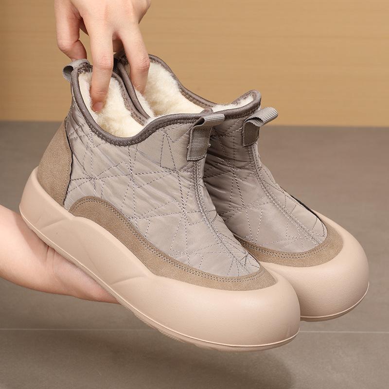 Women's Winter Warm Chunky Platform Snow Boots Non-Slip Water Resistant Ankle Booties Shoes Comfortable Faux Fur Lining Walking Short Boots for Women
