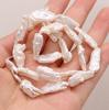 1String, 8×20-10×22mm White Natural Freshwater Pearls, Handmade Irregular Strips Pearl Beads for Jewelry Making DIY Necklace Bracelet Accessories 36cm