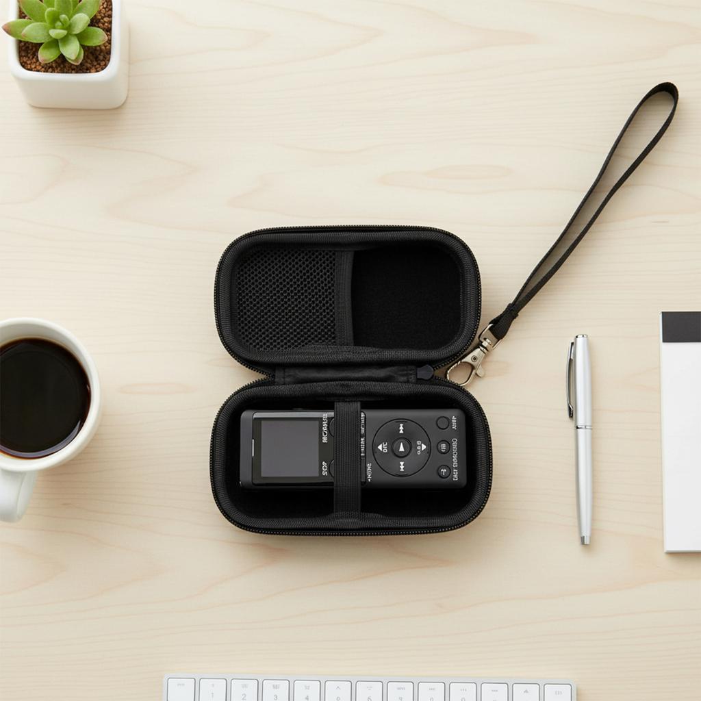 Storage Bag Portable Travel Case for Sony ICD-UX570/PX370 Digital Voice Recorder