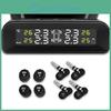 Eace Car Tpms Pressure Tire Alarm Monitor System Display Intelligent Temperature Warning With 4 Sensors Solar Power Charging