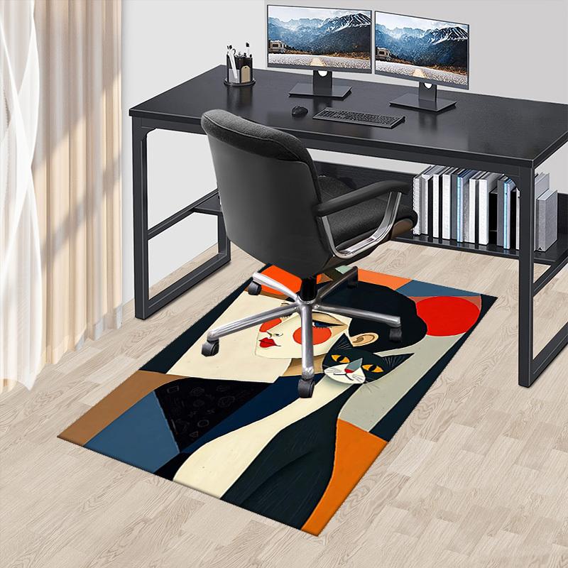 

1pc Anime Cat Chair Mat: Cartoon Design, Non-Slip Carpet for Office Chairs, Suitable for All Seasons and Decorations - Perfect Gift for Anime Lovers!A 60cm by 90cm