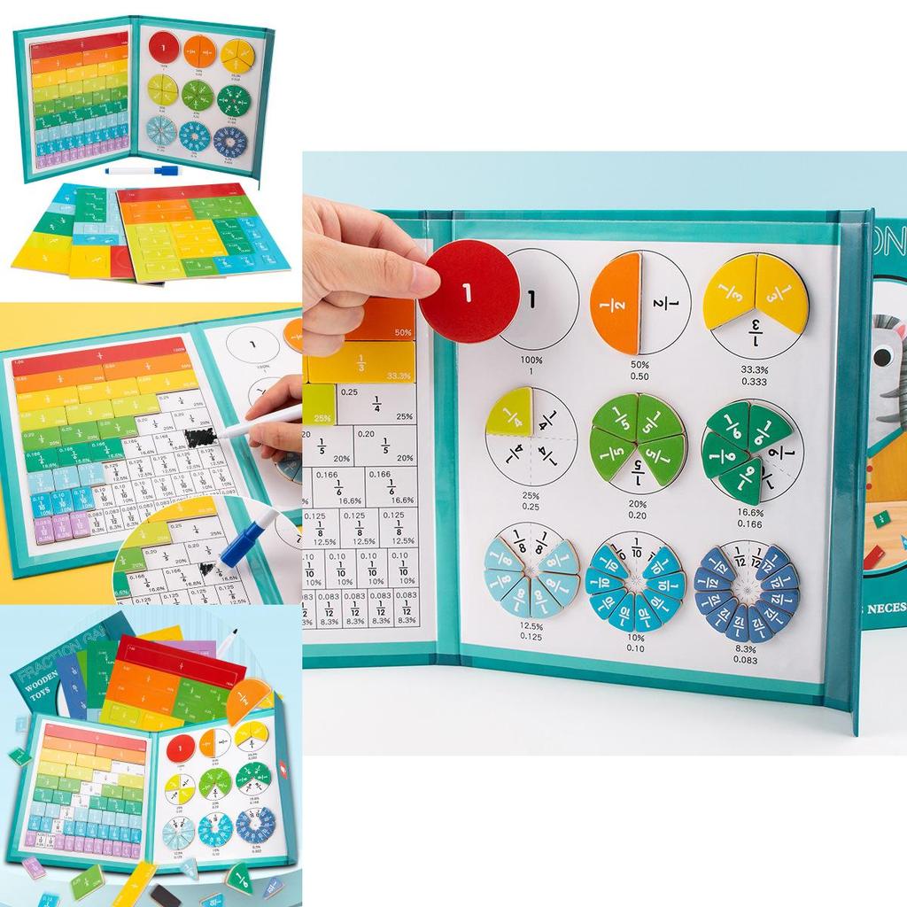 Educational Magnetic Fraction Book With Water Pen For Kids Learning And Math Practice