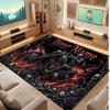 Motorcycle Biker Theme Soft Crystal Velvet Rug Custom Name & Text Print Non Slip Floor Rug for Bedroom Living Room