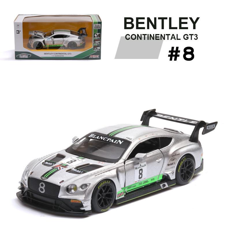 Model auta Bentley Continental GT3 v měřítku 1/32, stahovací autíčko se zvukem a světlem pro děti Batole Kluci Dívčí Dárková kolekce