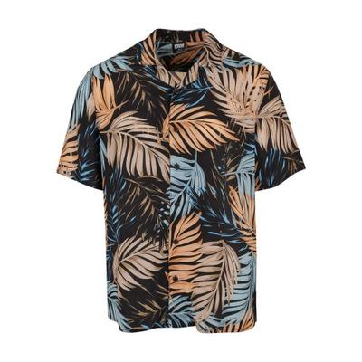 Urban Classics Mens Palm Leaf Viscose Resort Shirt