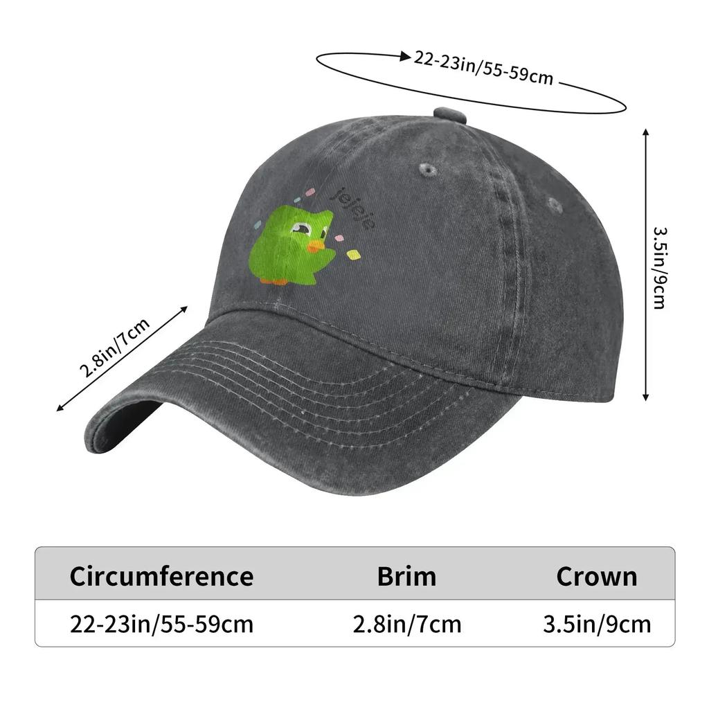 Washed Baseball Cap Duolingo Owl Duo Summer Trucker Hat For Men Women  Y2k Funny Tennis Skate Sun Baseball Caps