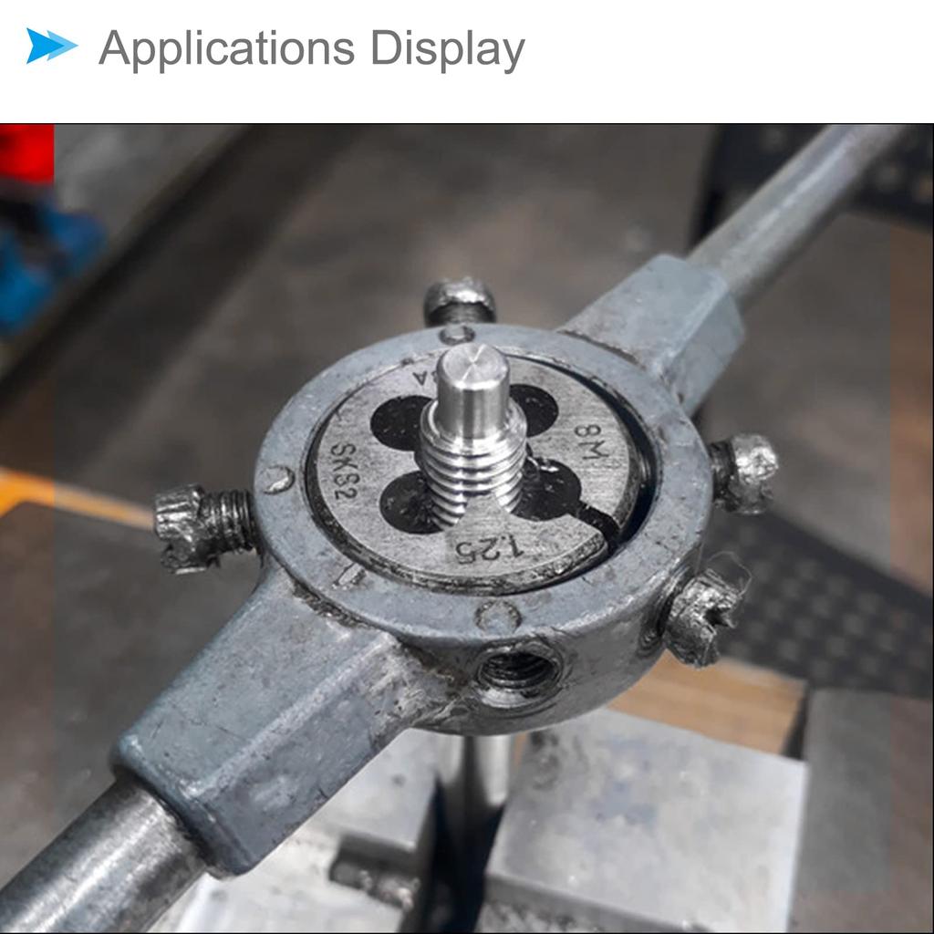 CoCud Round Threading Dies, 1/4-20 UNC Thread, 9SiCr Alloy Tool Steel, Thread Milling Tool for Sewing Machine Screw Repair, 2 Pieces
