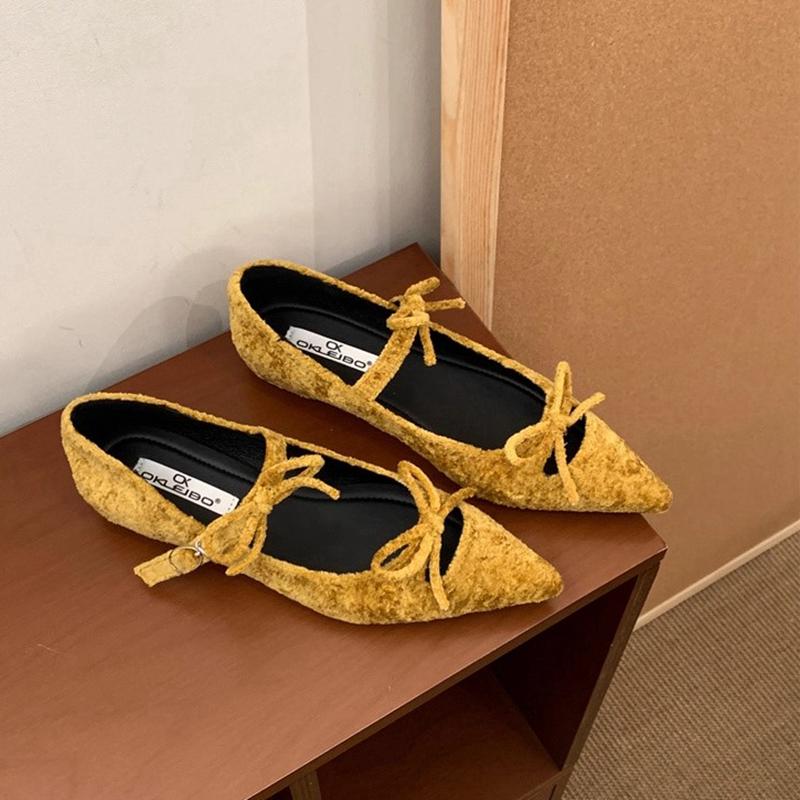 Fashion SUOJIALUN Brand Women Flat Shoes Fashion Pointed Toe Bow-knot Slip On Boat Shoes Soft Flat Heel Outdoor Dress Mary Jane Shoes