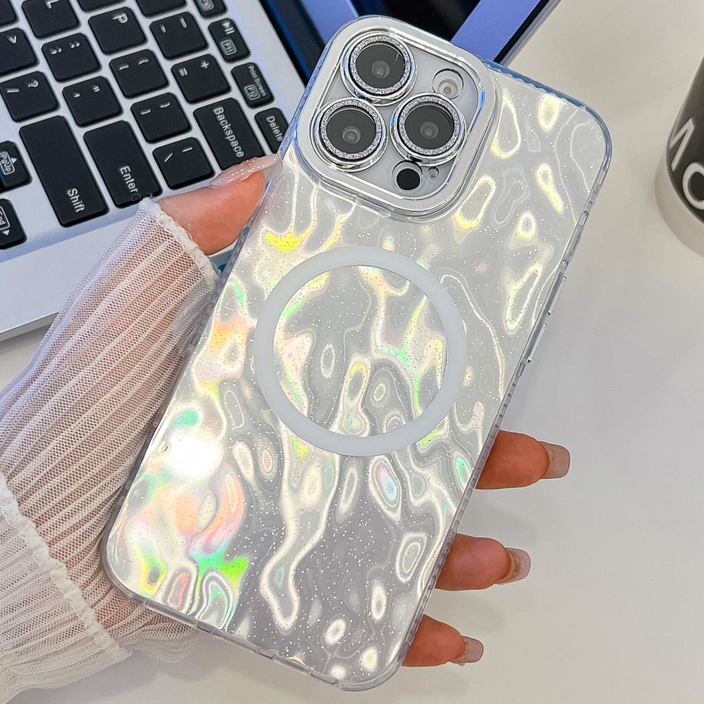 For iPhone 16 Pro Max Case Compatible with MagSafe IMD Design PC+TPU Phone Cover with Glass Lens Film