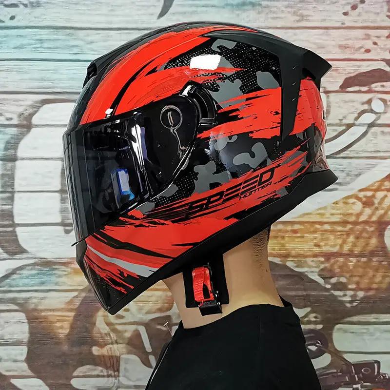 LVS Motorcycle Helmet Men's Women's Motocross Full Helmet Personality Cool Racing Helmet Casco Moto DOT Certification