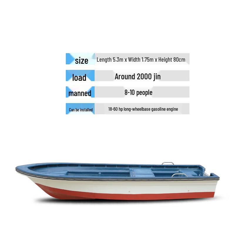 Yingjie 5.3m Electric Fiberglass Speedboat CN plug (adapter included)
