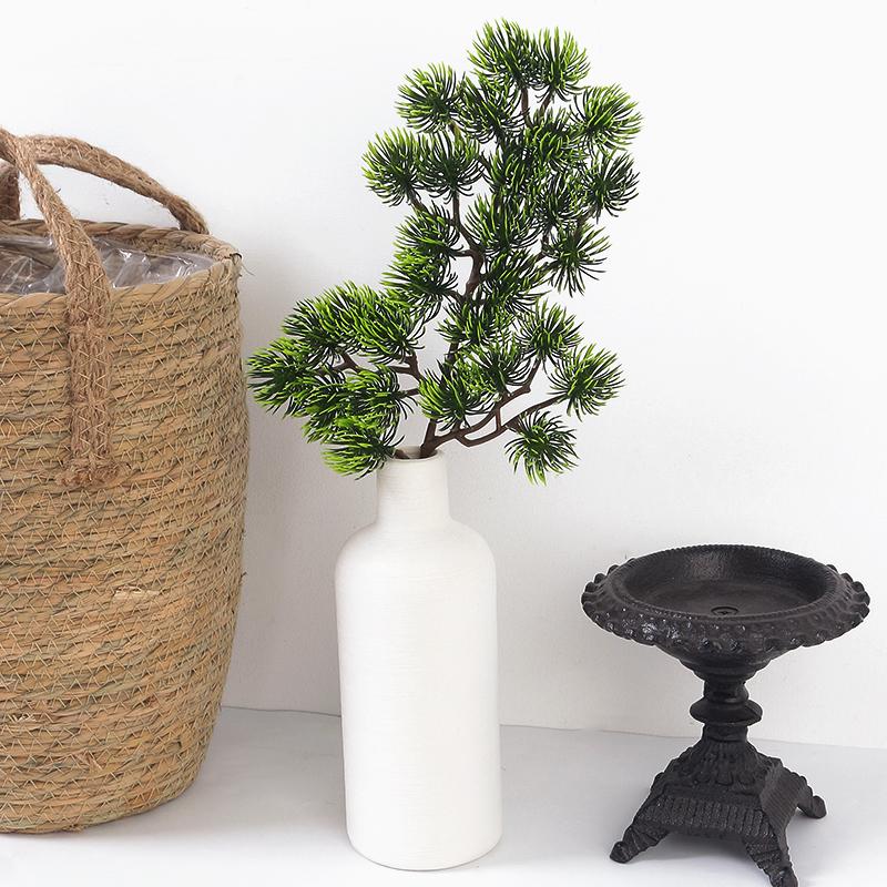 1Pc Green Artificial Pine Plant 34CM Fake Plant for Home Room Indoor Decor Garden Decoration Outdoor DIY Vase Ornament Accessory
