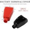 2 PCS Battery Terminal Covers, Positive and Negative Terminal Insulating Protector Cover, Flexible Terminal Cable Covers Replacement for Automotive